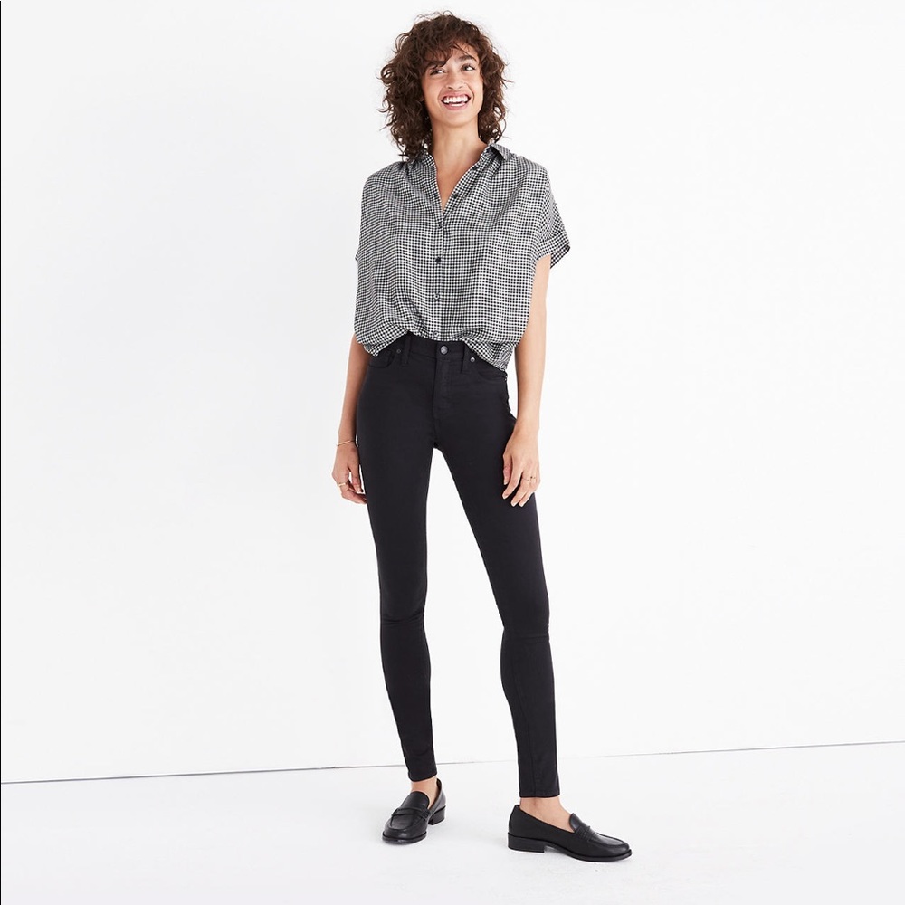 Madewell 9” high-rise skinny sateen jeans